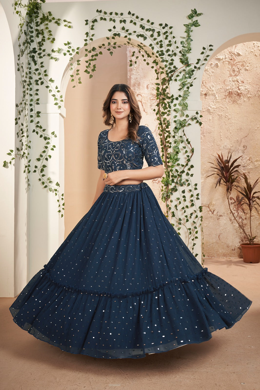 Beautiful Designer Wedding Special Georgette Party Wear Lehenga Choli