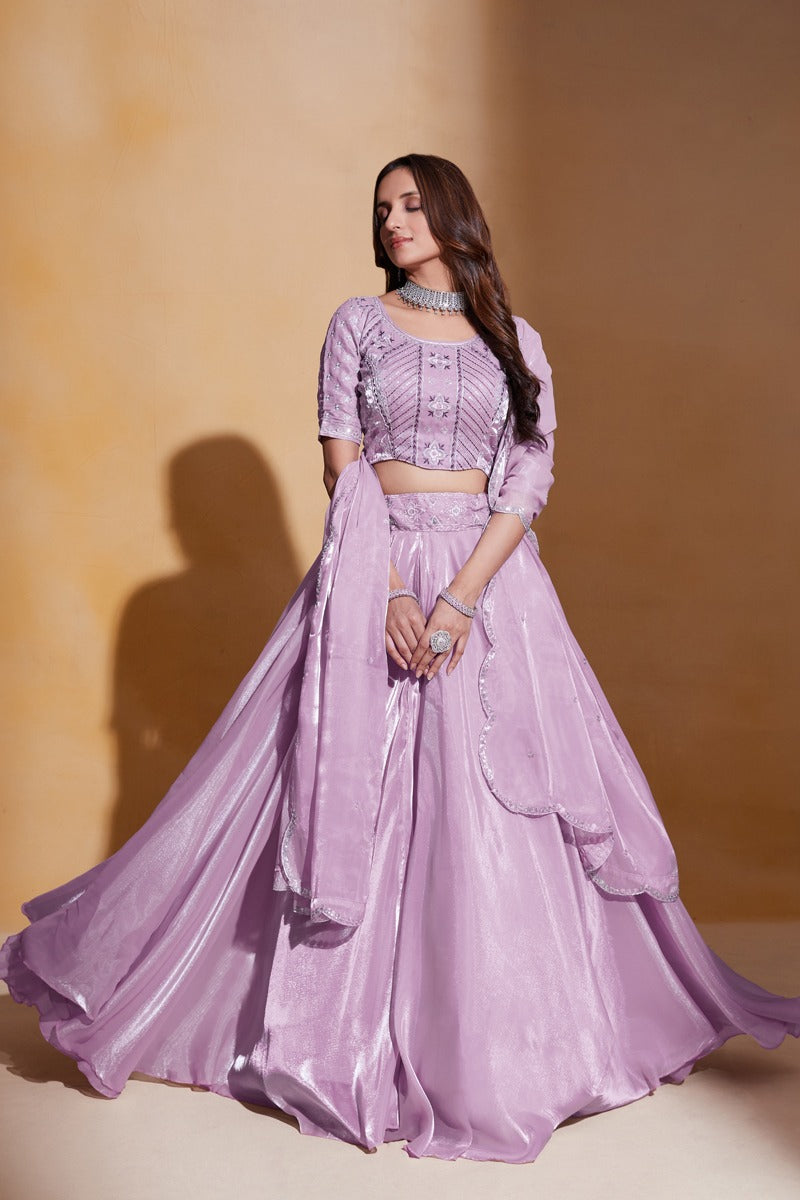 Beautiful Designer Wedding Special Heavy Organza Party Wear Lehenga Choli