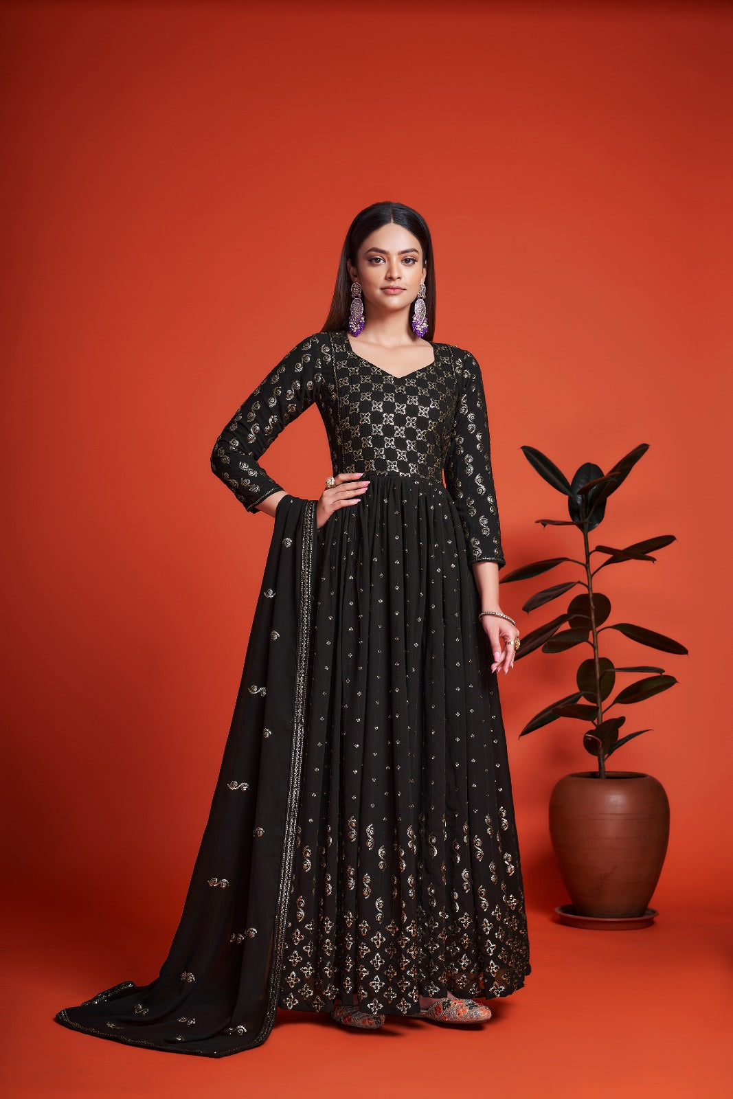 Beautiful Designer Wedding Special Heavy Georgette Party Wear Gown