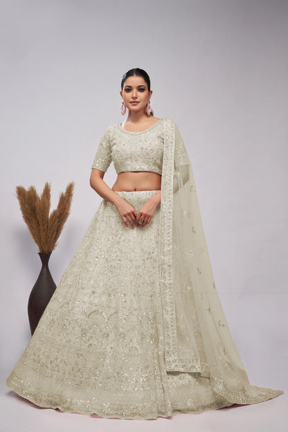 White Lehenga