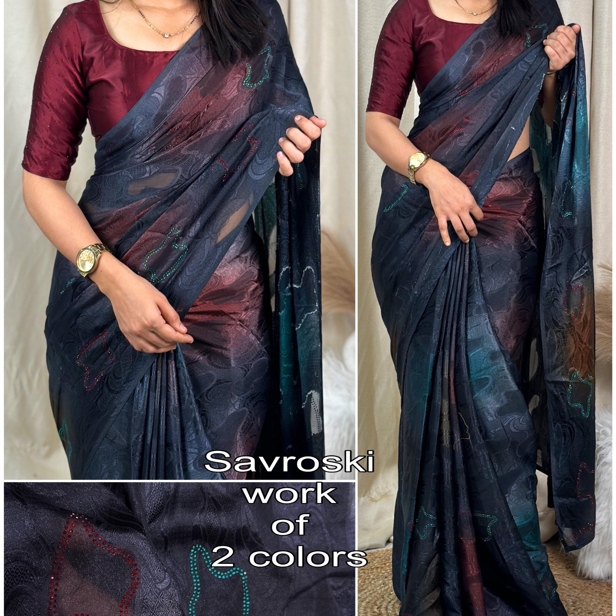 Shop Unique Georgette Brasso Sarees