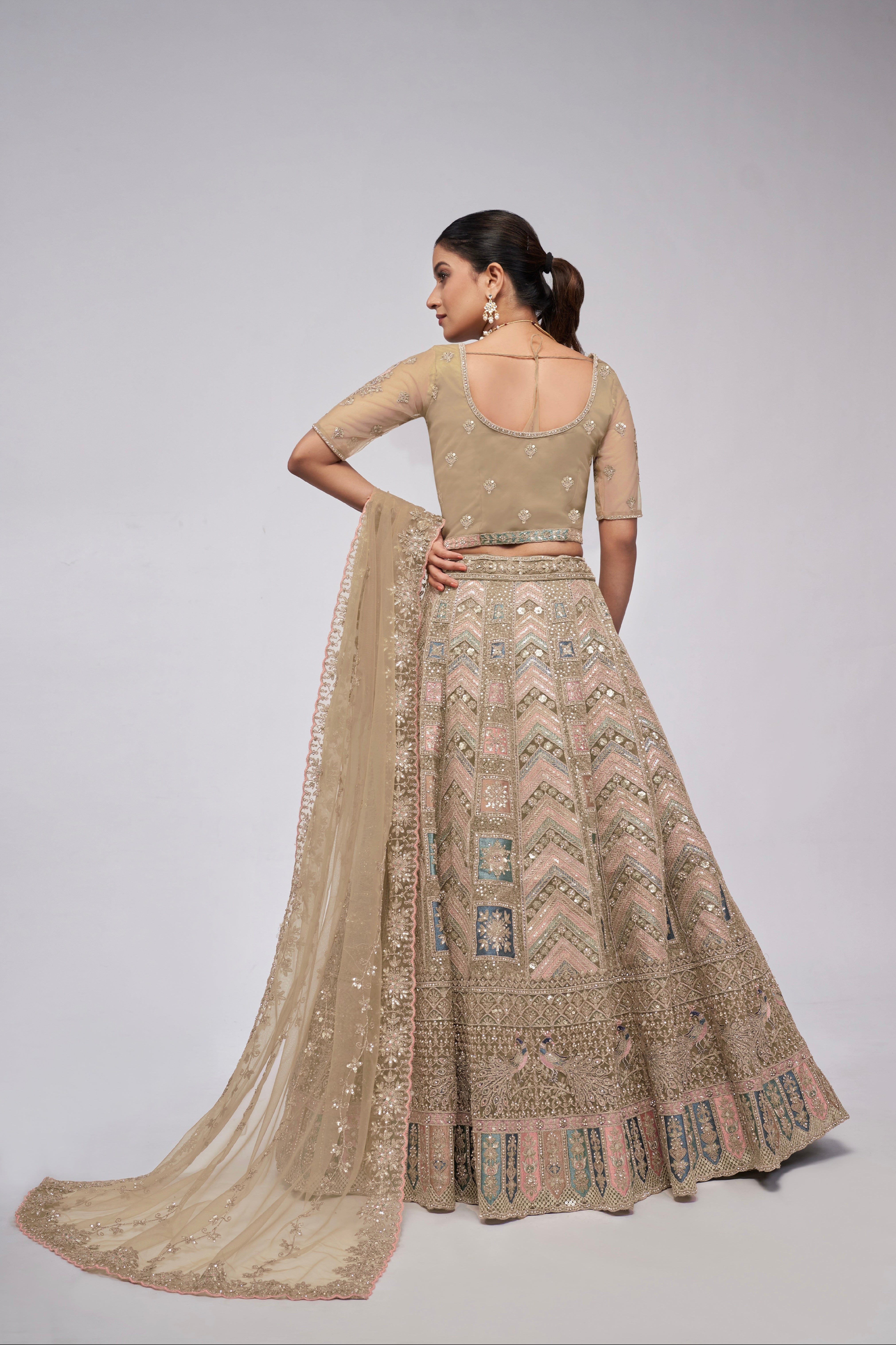 Elegant Golden Bridal Lehenga Set