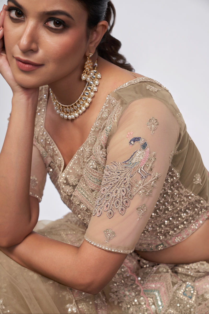 Elegant Golden Bridal Lehenga Set