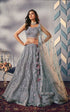 Exquisite Silver Embroidered Designer Lehenga with Handwork Blouse and Net Dupatta
