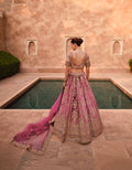 Mauve lehenga choli with handwork blouse and dupatta