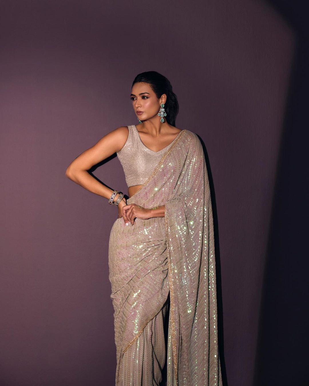Georgette Sequance Saree 