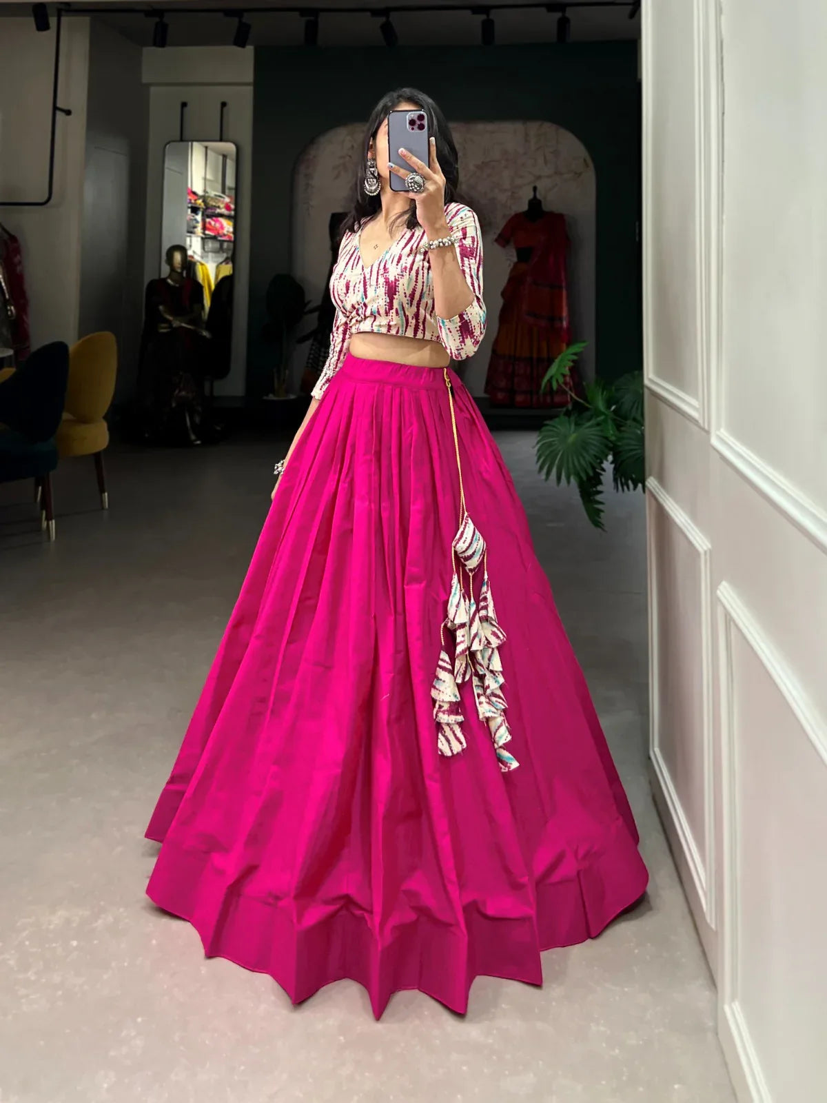 white christmas dresses Traditional Pure Cotton Gamthi Work Lehenga Choli – Rim Zim Fashion main image 1