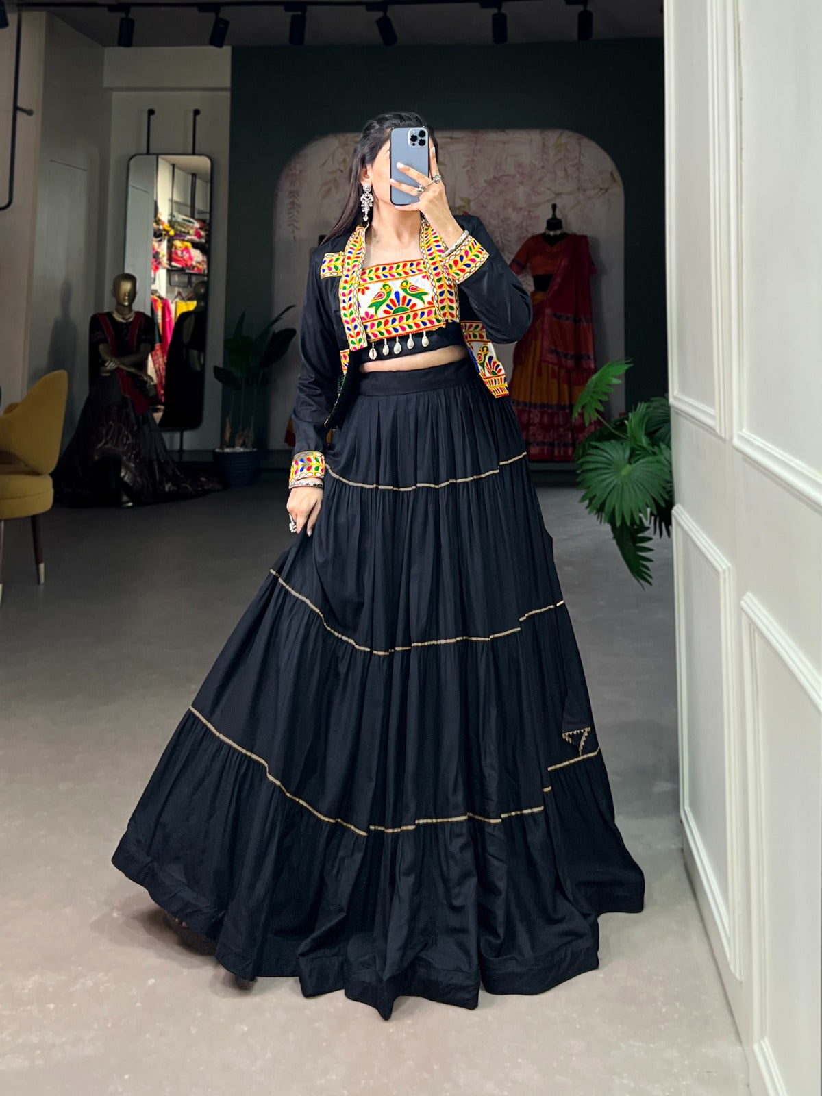 Party Wear Pure Rayon Navratri Traditional Lehenga Choli With Jacket