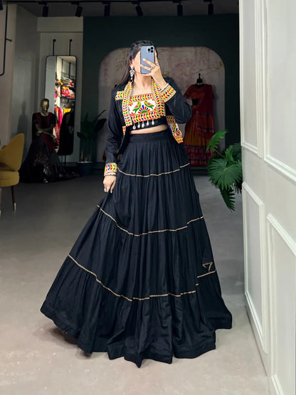 Party Wear Pure Rayon Navratri Traditional Lehenga Choli With Jacket