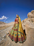 Stunning Yellow & Maroon Banarasi Silk Lehenga with Satin Blouse
