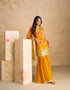 Elegant Yellow Real Chinon Silk Embroidered Sharara Suit with Net Dupatta