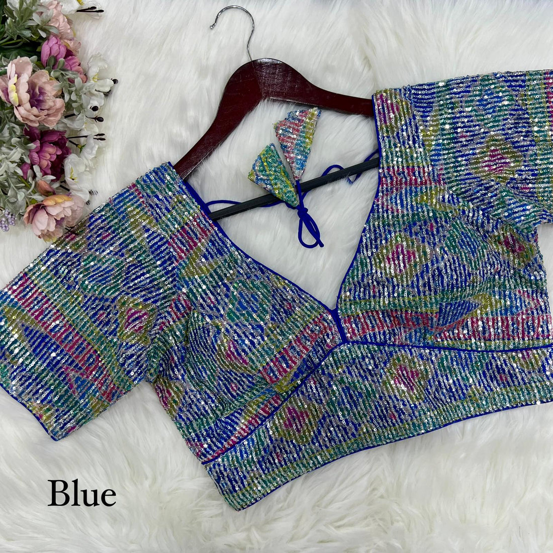 Net Sequins Blouse