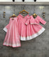 Pink Pure Camric Cotton Chaniya Choli with Fancy Gamthi Mirror Lace