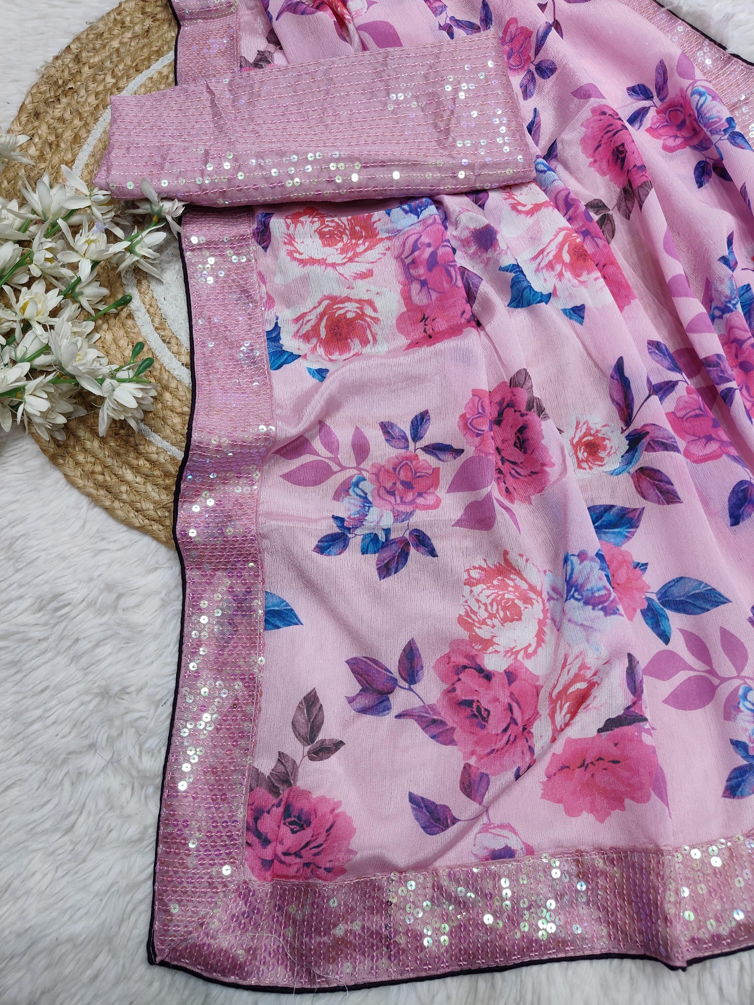 Flower Print Saree