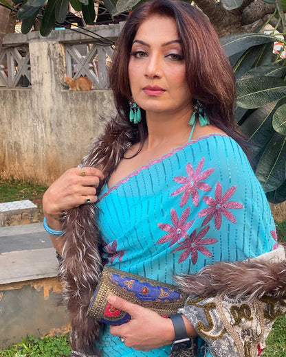 Georgette Sequence Saree