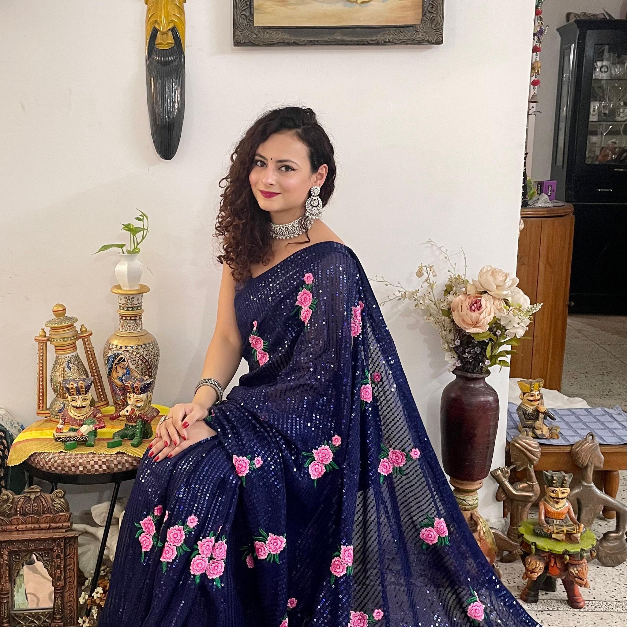 Georgette Sequence Saree