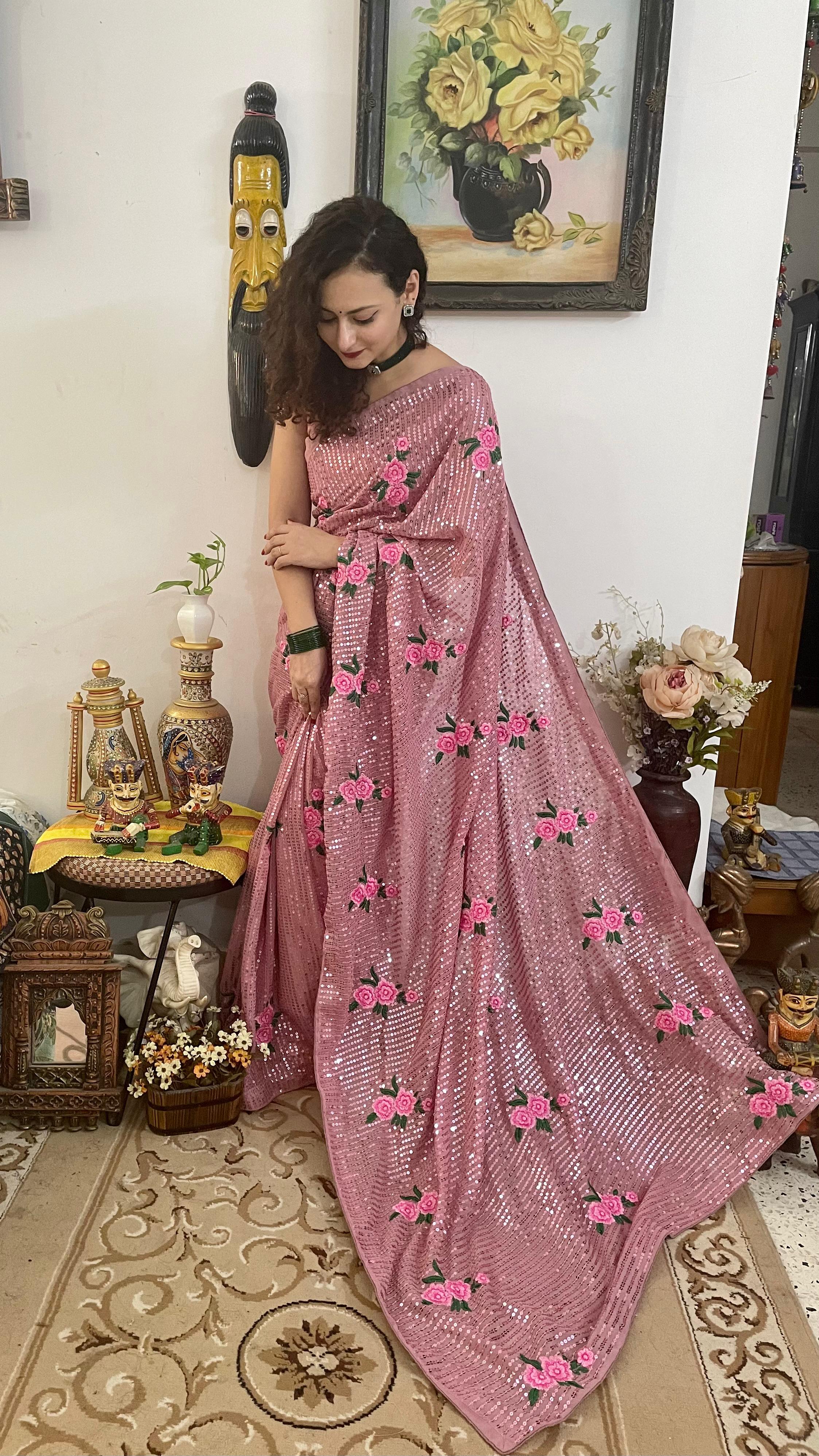 Georgette Sequence Saree