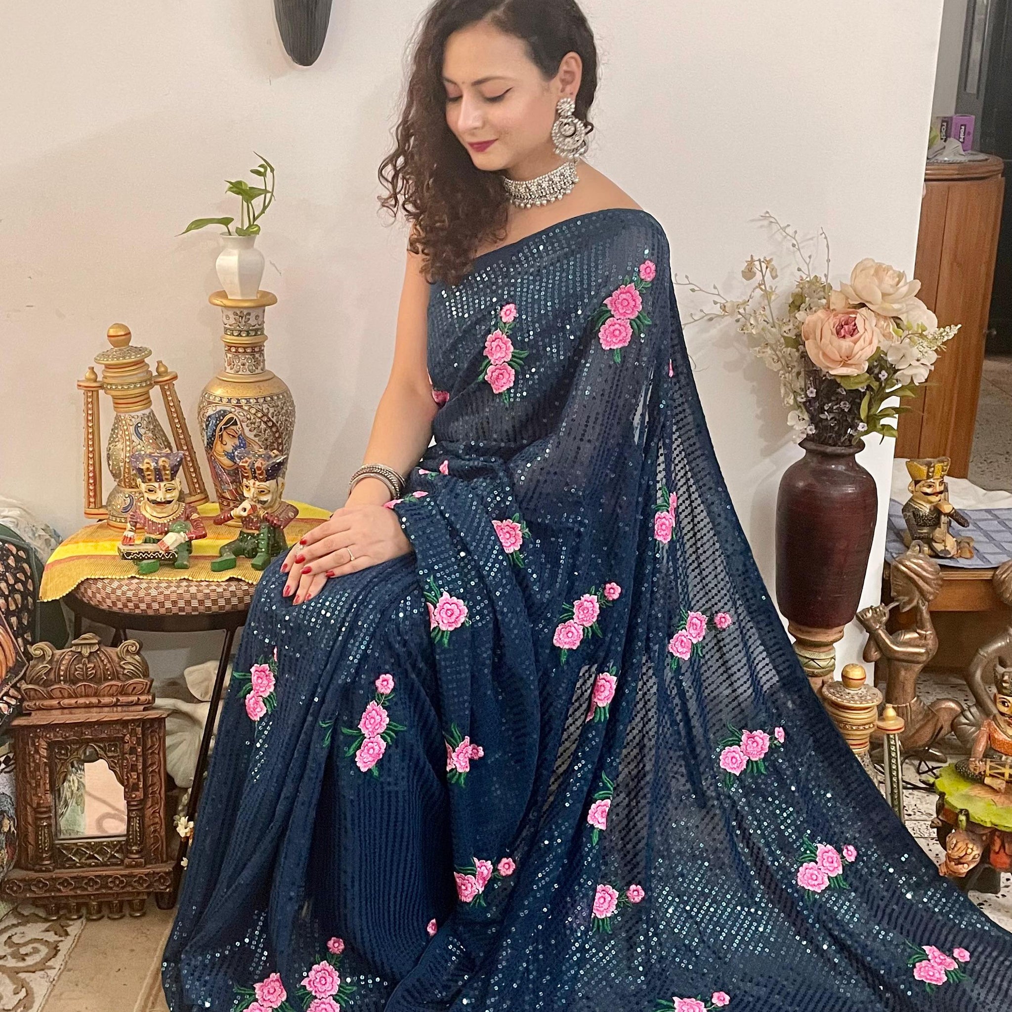 Georgette Sequence Saree