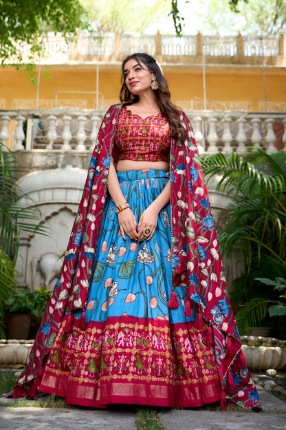 Navaratri Pichwai &amp; Patola Printed Lehenga Choli