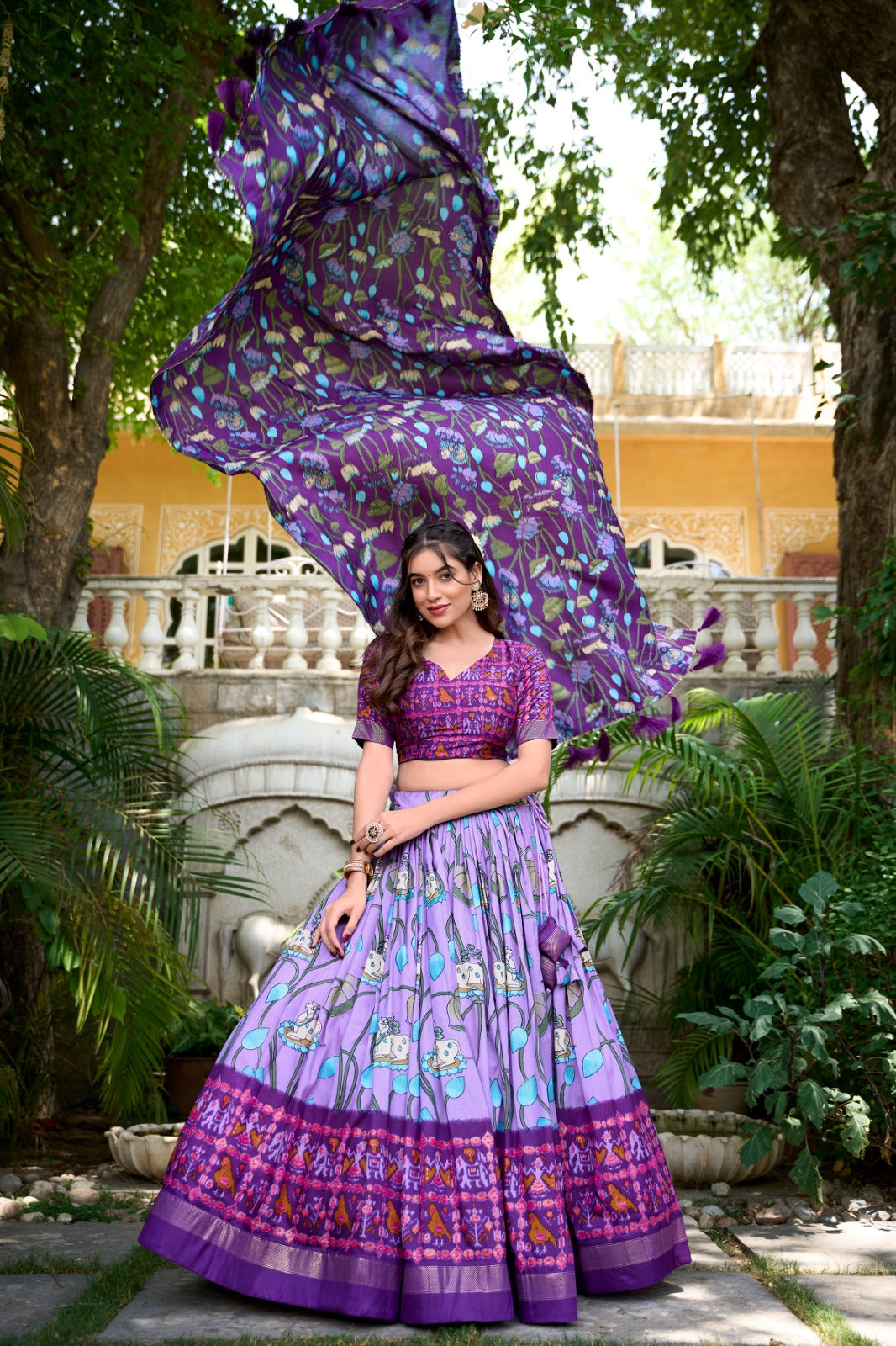 Navaratri Pichwai &amp; Patola Printed Lehenga Choli