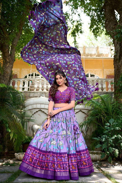 Navaratri Pichwai &amp; Patola Printed Lehenga Choli