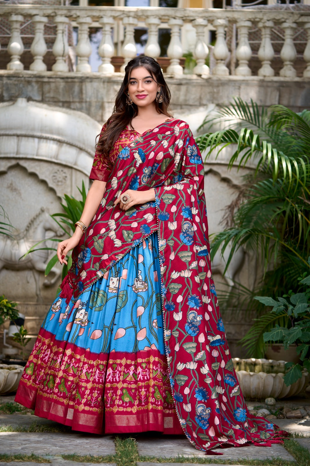 Navaratri Pichwai &amp; Patola Printed Lehenga Choli