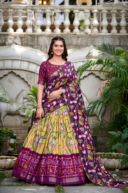 Navaratri Pichwai &amp; Patola Printed Lehenga Choli