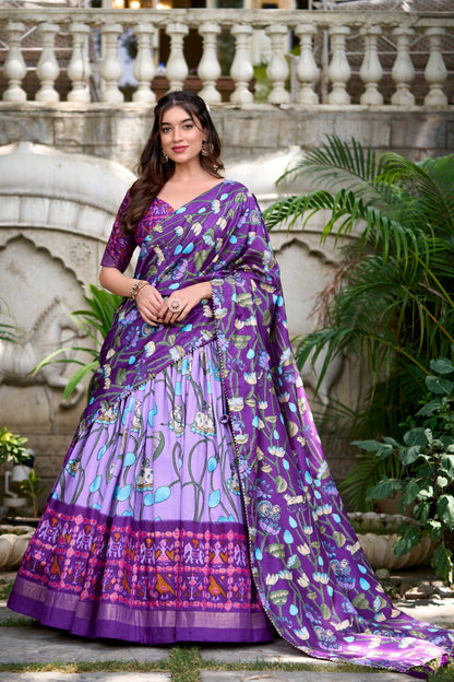 Navaratri Pichwai &amp; Patola Printed Lehenga Choli