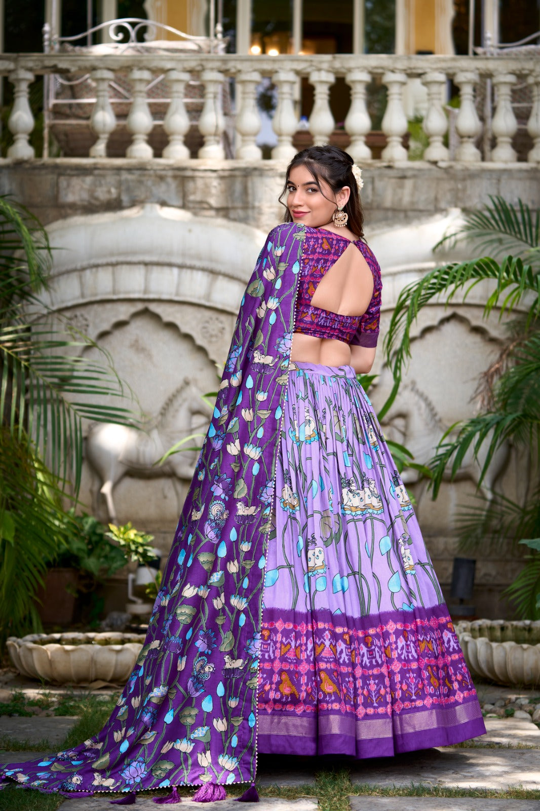 Navaratri Pichwai &amp; Patola Printed Lehenga Choli