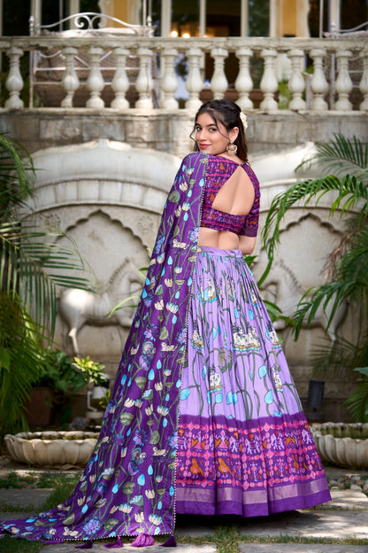 Navaratri Pichwai &amp; Patola Printed Lehenga Choli