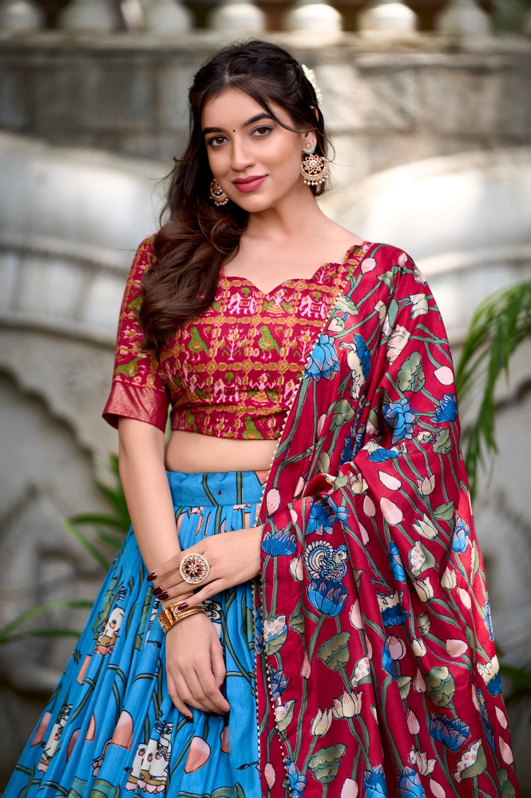 Navaratri Pichwai &amp; Patola Printed Lehenga Choli