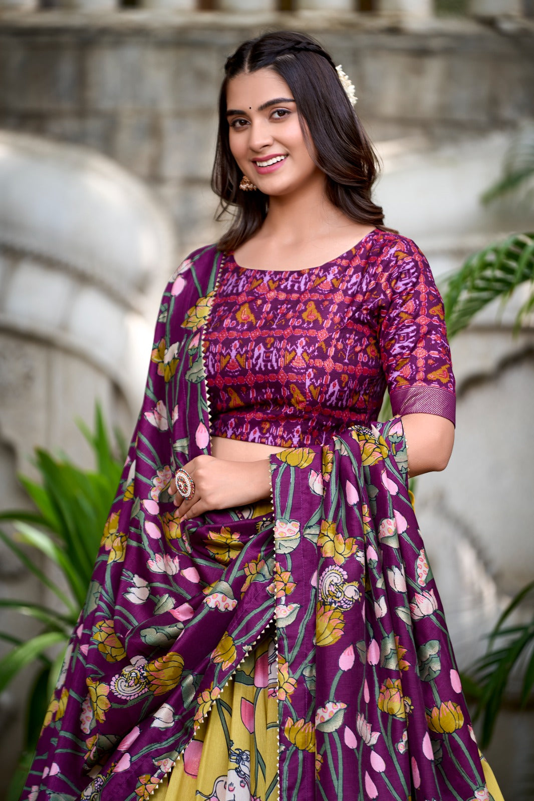 Navaratri Pichwai &amp; Patola Printed Lehenga Choli