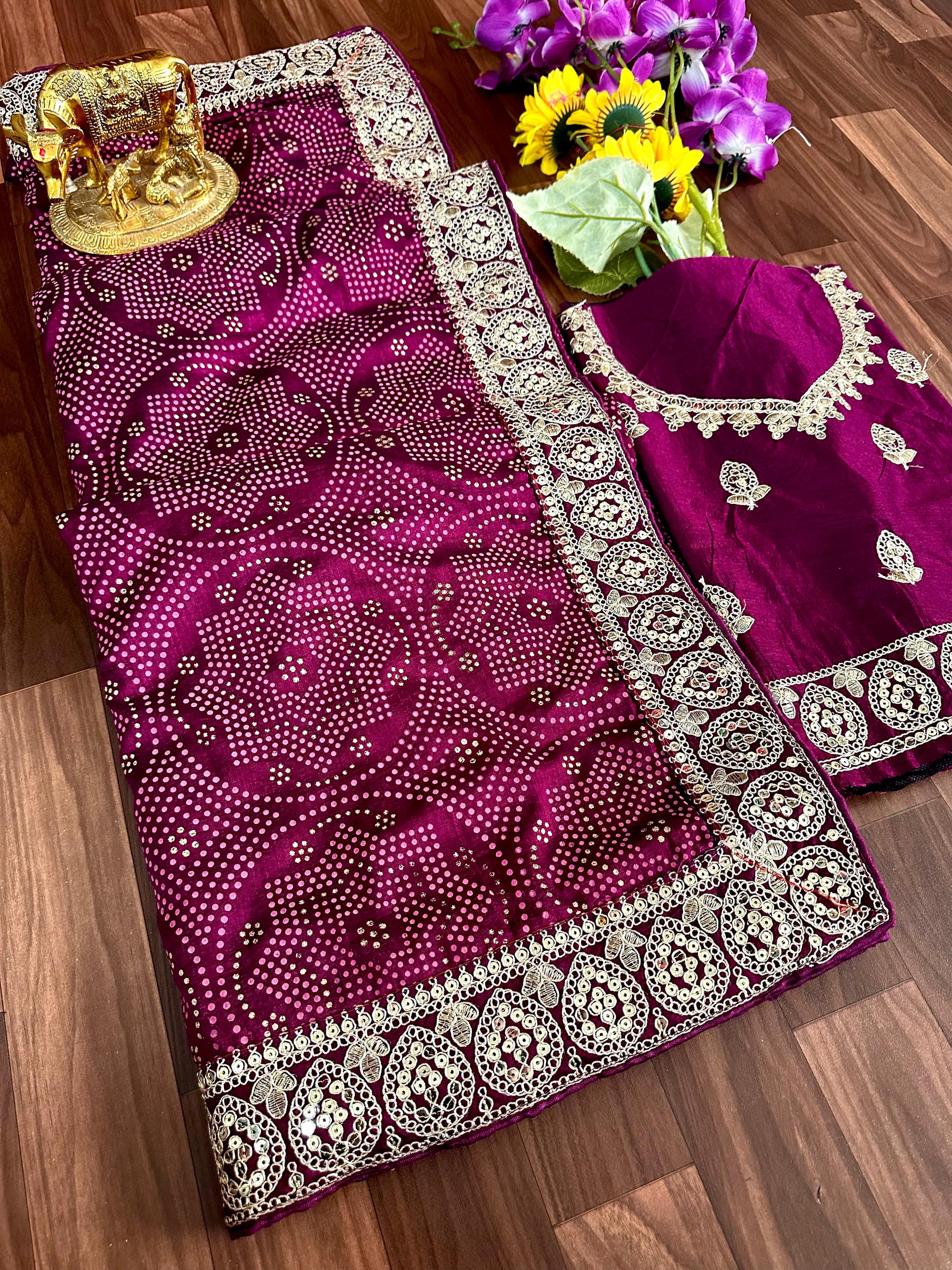 Women's Designer Party Wear Pure Dola Silk sequence Border Saree