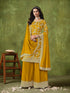 Yellow Sharara Suit with Dola Silk Jacquard and Chinon Dupatta