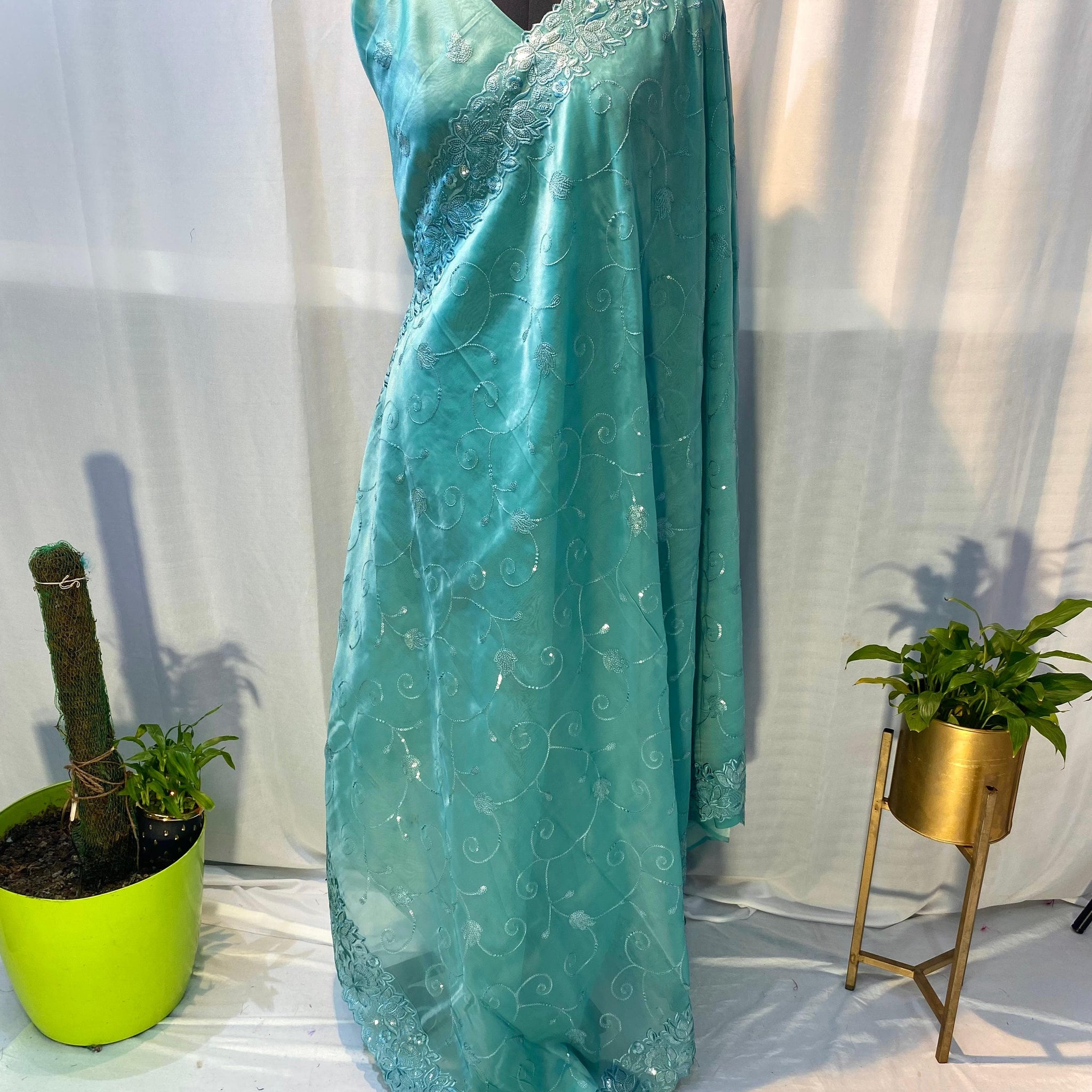 Soft Organza Chex Saree