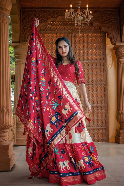 Printed Foil Work Lehenga Choli