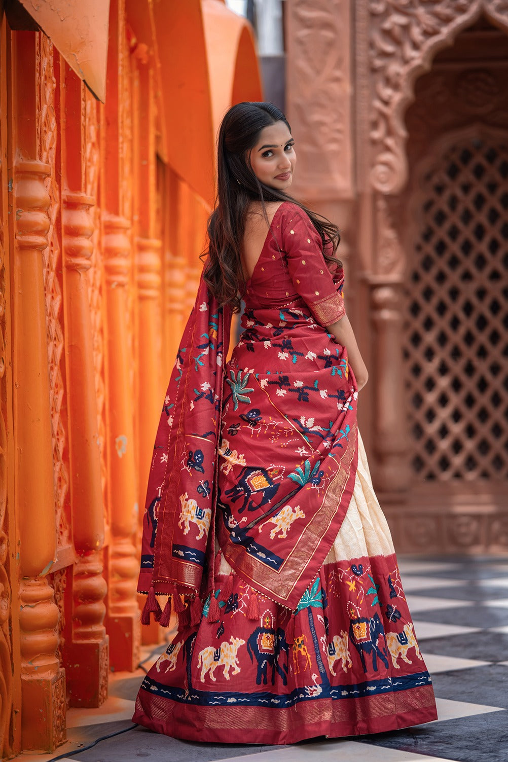 Printed Foil Work Lehenga Choli
