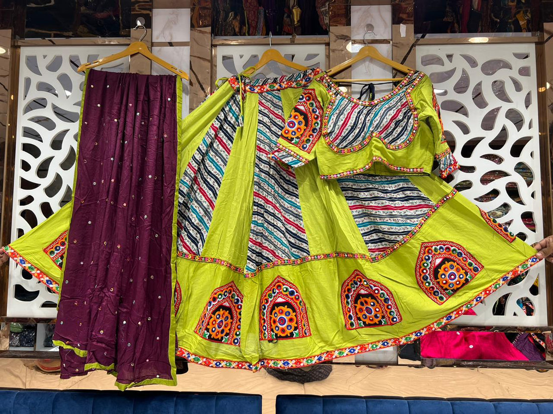 Navaratri Mirror Base Lehenga Choli