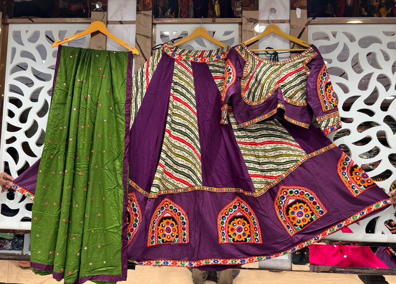 Navaratri Mirror Base Lehenga Choli