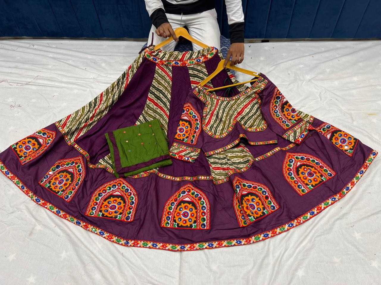 Navaratri Mirror Base Lehenga Choli