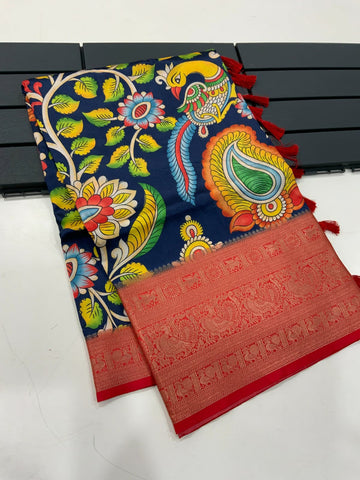 Banarasi Kalamkari Print Saree