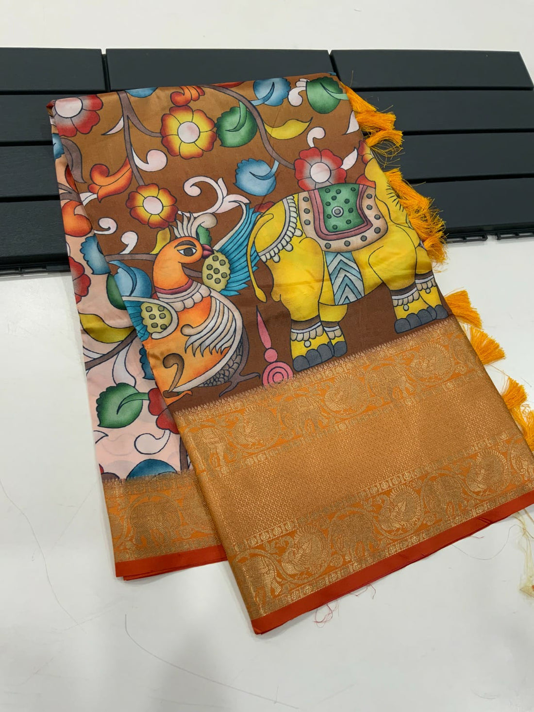 Banarasi Kalamkari Print Saree