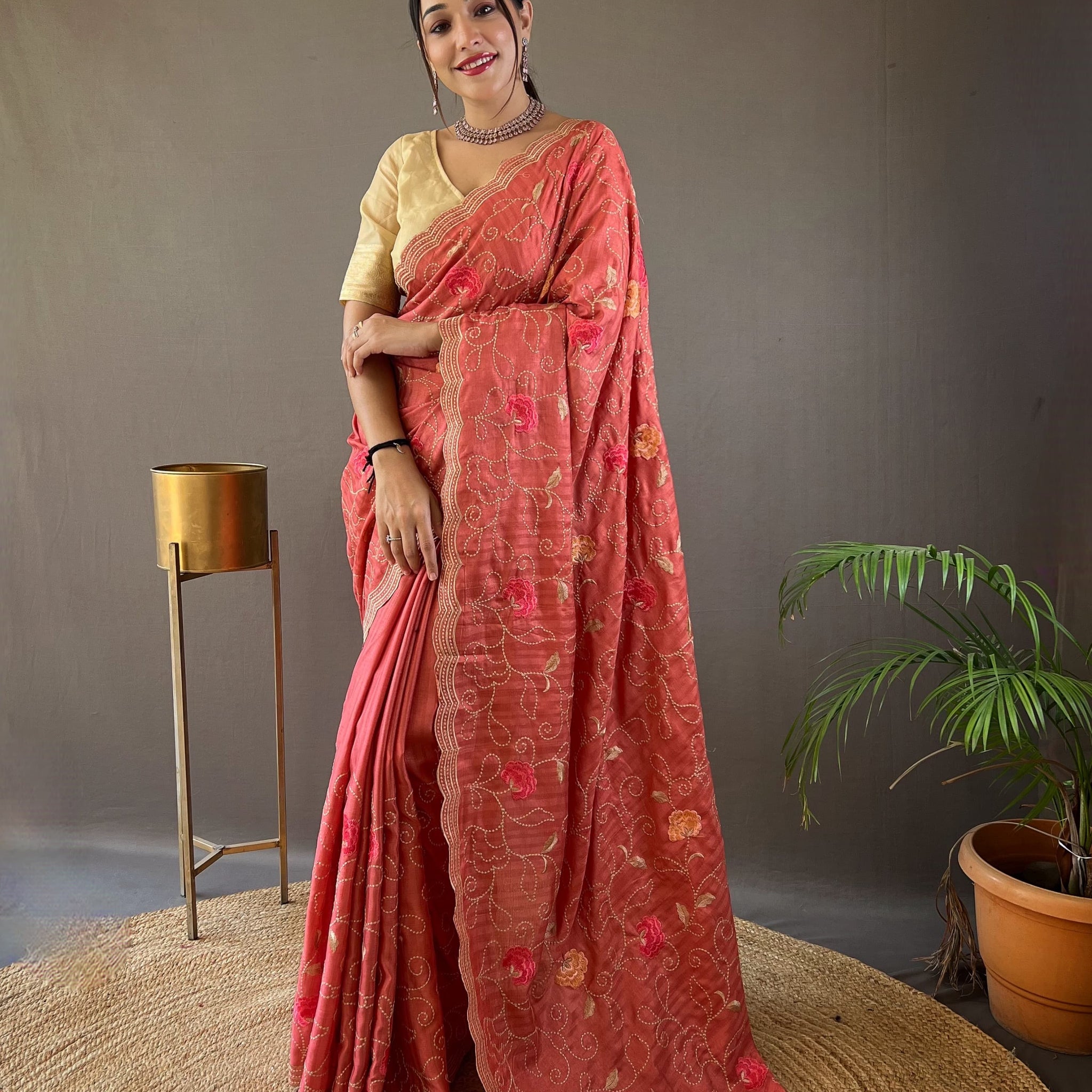 Women's Designer Banarasi Pure Soft Tussar Silk Saree