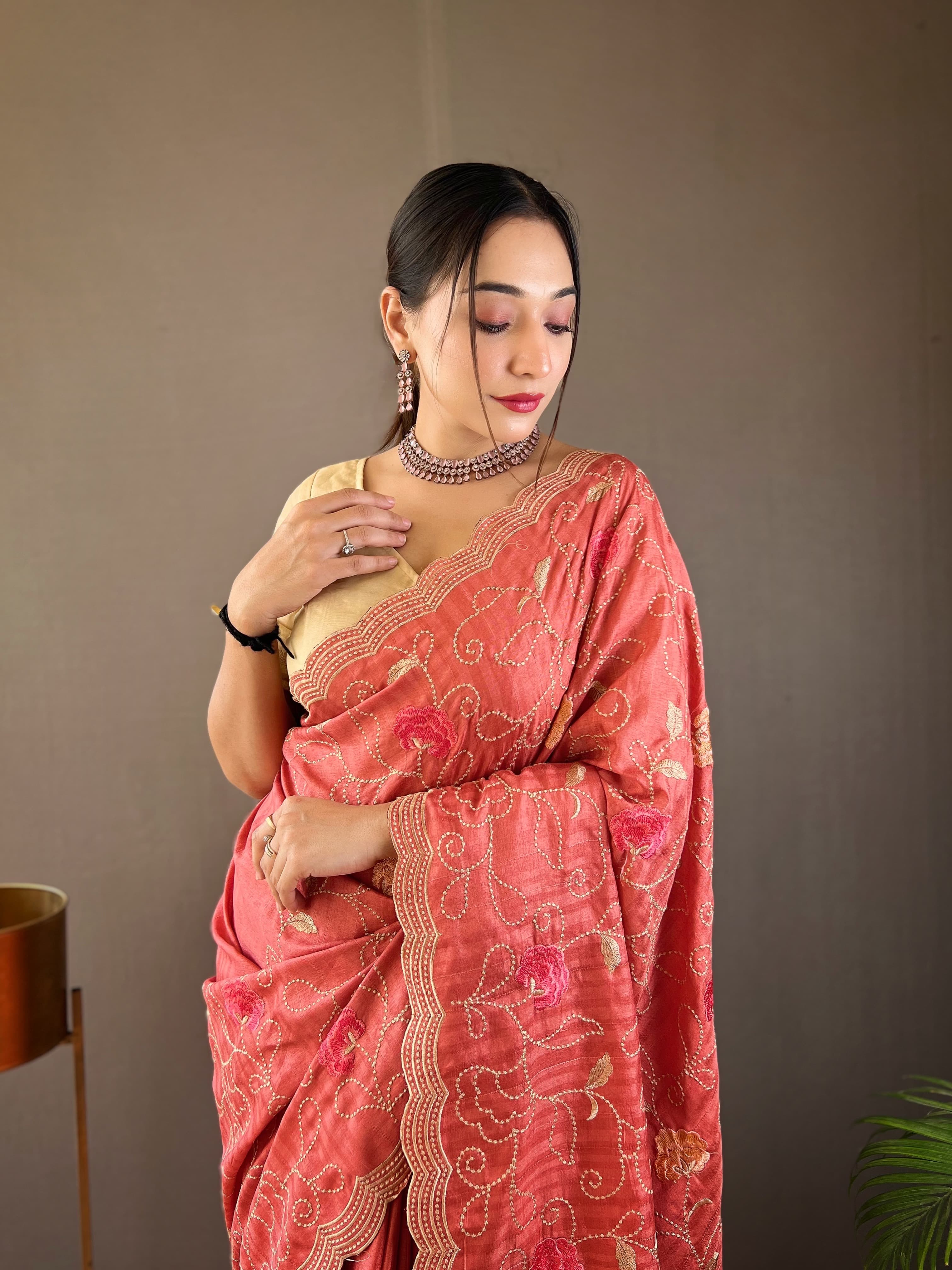 Women's Designer Banarasi Pure Soft Tussar Silk Saree
