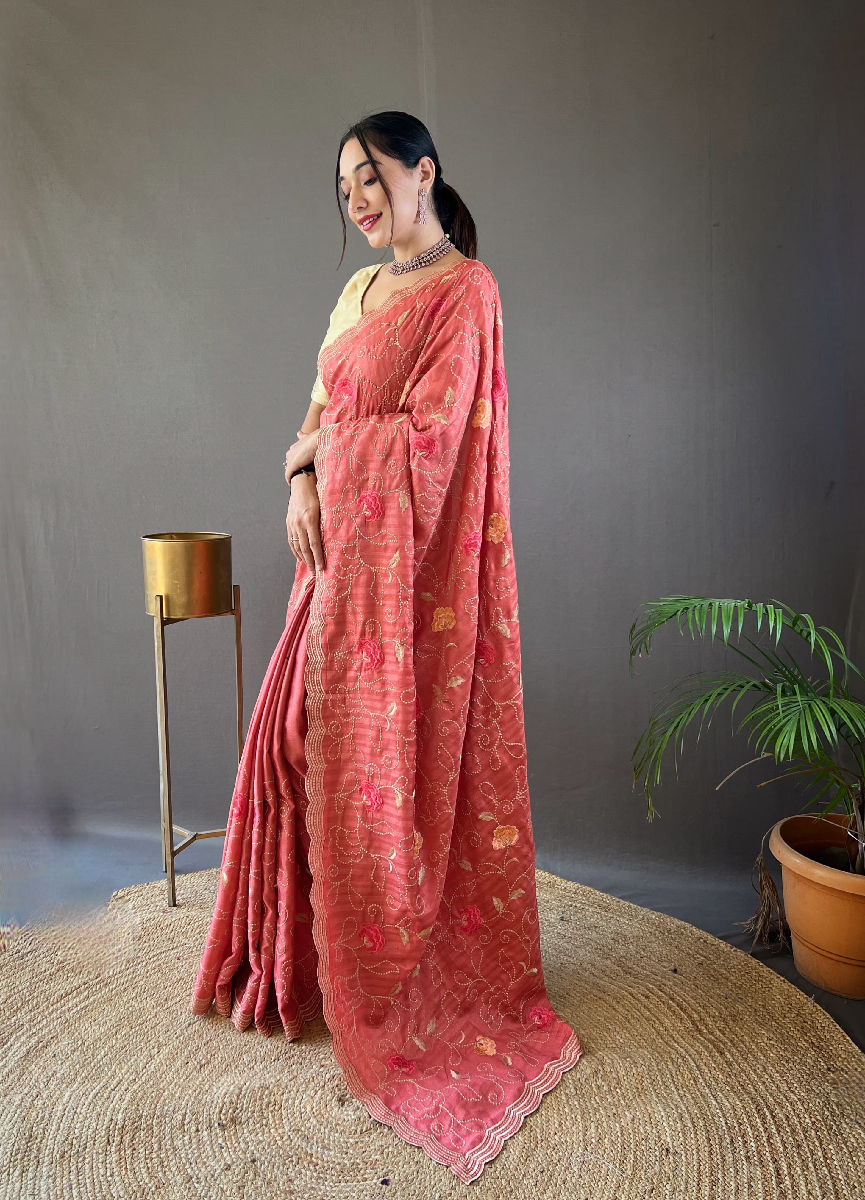 Women's Designer Banarasi Pure Soft Tussar Silk Saree