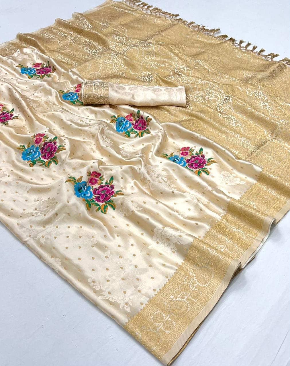 Helenium Sarees Satin Saree