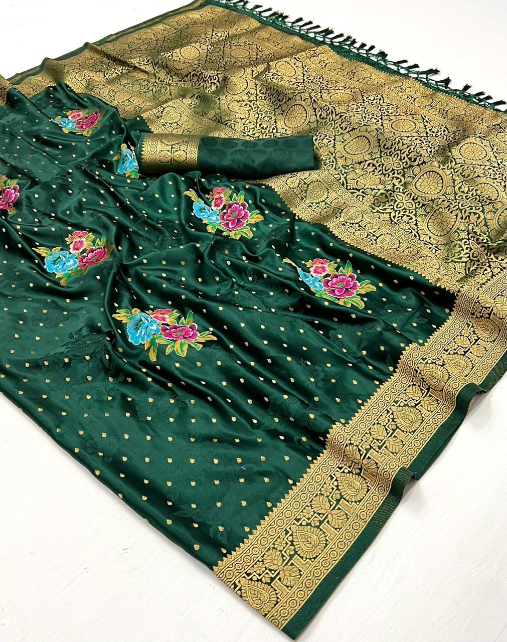 Helenium Sarees Satin Saree
