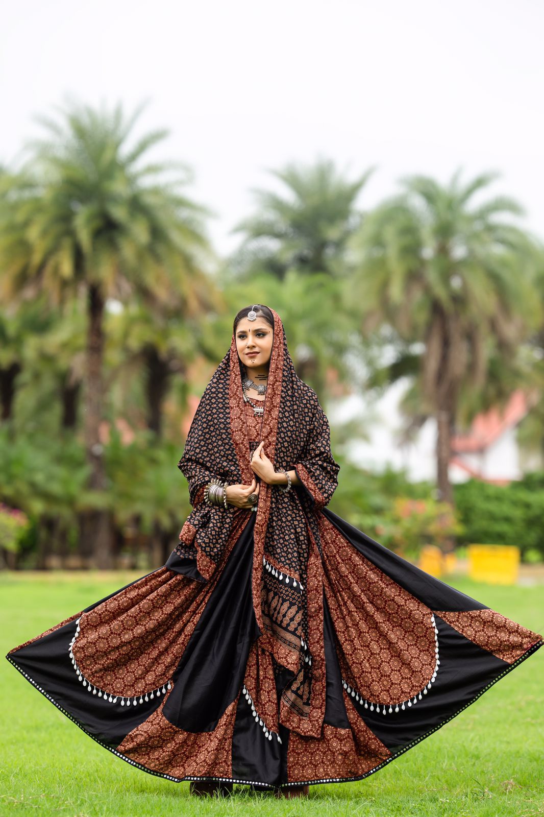 New Style Maroon Rajwadi Lehenga Choli For Navratri