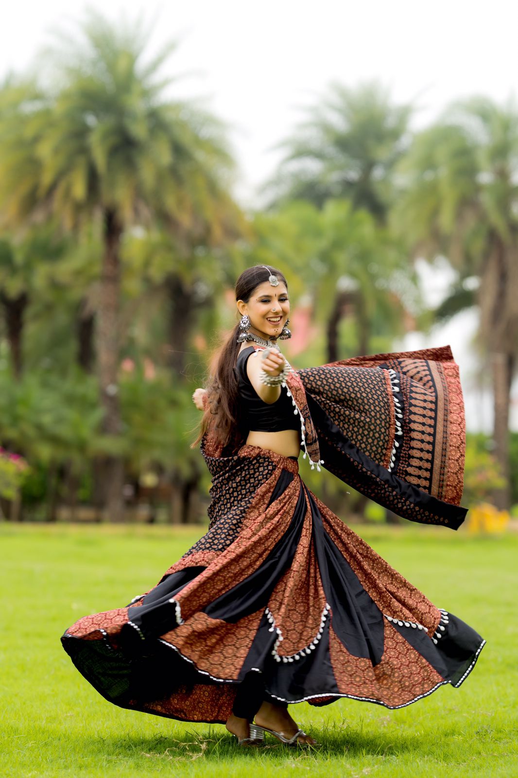 New Style Maroon Rajwadi Lehenga Choli For Navratri