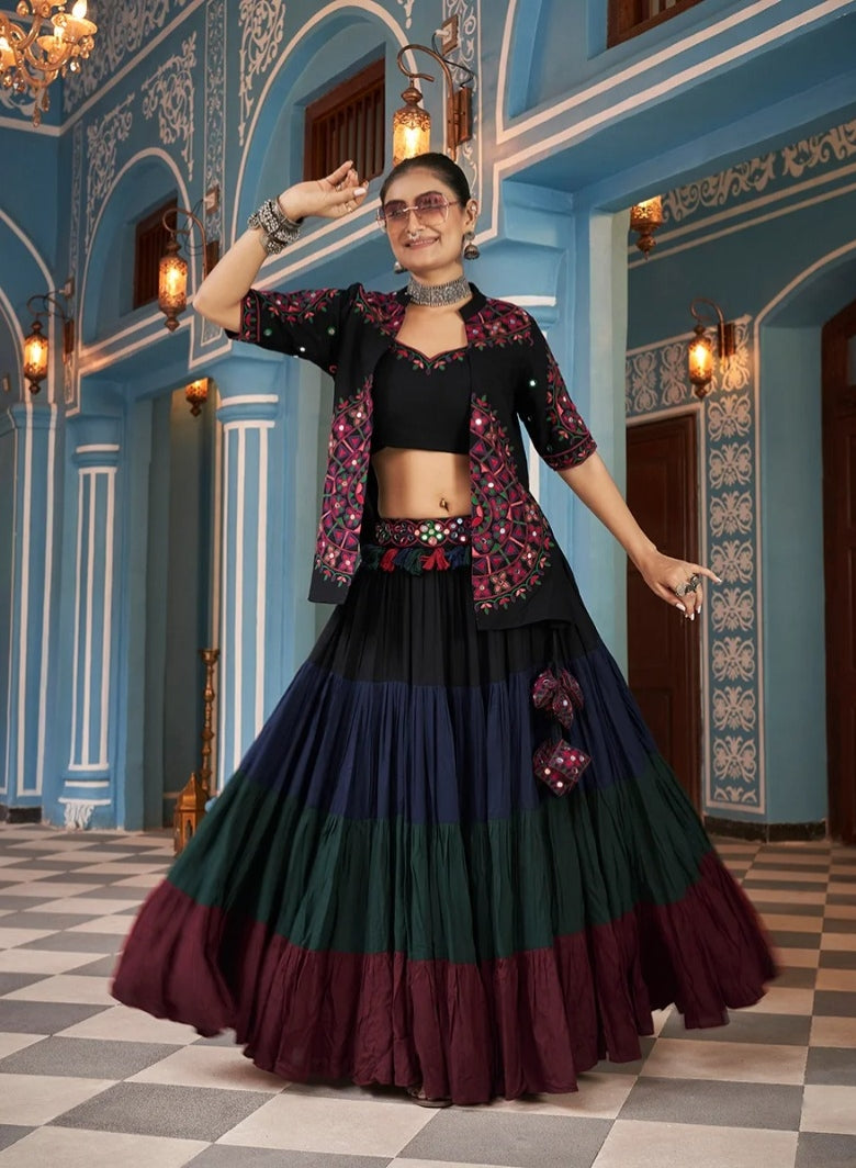 modern western garba dress Navratri Garba Indo Western Dress For Dandiya Women Clothing Style For Navratri
